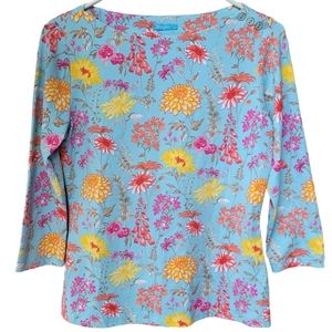 J.McLaughlin Catalina Cloth Floral Boatneck Top Size S NWOT